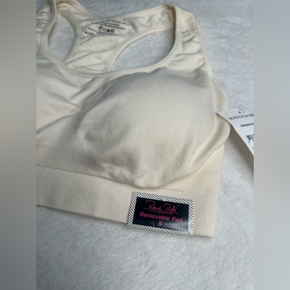 Racerback Sports Bra Removable Pad Size S Rene Rofe Nordstrom Rack Ivory/Cream - Picture 6 of 9